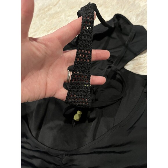 Victoria's Secret | Black One Piece Swimsuit Cheekie Size L | Net W Neon Accent - Picture 5 of 9